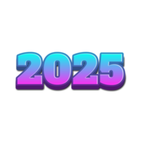 Happy New Year 2025 Text Typography png