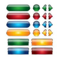 Colored glass 3d button. Oval icon. Vector illustration isolated on white background