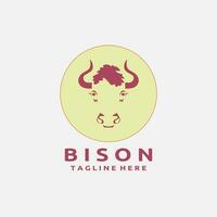 bisonte cabeza logo diseño vector modelo