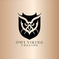 Viking owl logo design vector template