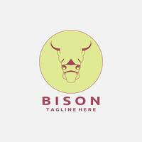 bisonte cabeza logo diseño vector modelo