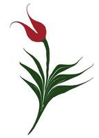 Marbling Art red tulip vector