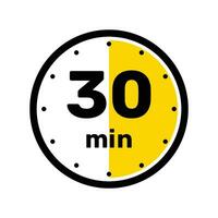 30 Minutes Analog Clock Icon white background design. vector