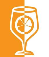 Orange juice logo design Vector. Glass of orange juice vector