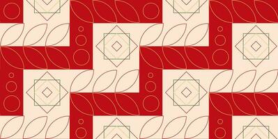 Geometric vector pattern in Scandinavian style. Pink and red color. Graphic design background illustration.