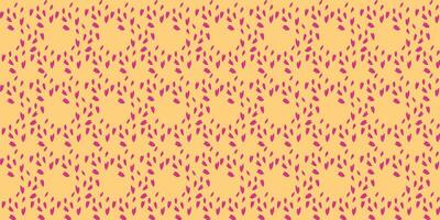 Seamless pattern with abstract rhombus, zigzag in a textured polka dots. Vector hand drawn sketch shape. Creative simple random dot, spots, drops on a yellow background. Design for fashion, textile