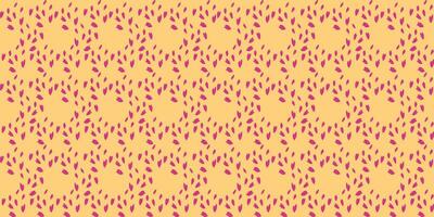 Seamless pattern with abstract rhombus, zigzag in a textured polka dots. Vector hand drawn sketch shape. Creative simple random dot, spots, drops on a yellow background. Design for fashion, textile