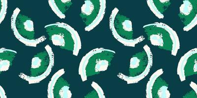 Abstract geometric seamless pattern. Vector hand drawn large shape semicircle with spots. Simple textured  green background. Template for textile, fashion, print, surface design, fabric, wallpaper