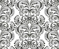 Black and white damask seamless pattern. Background texture with goblin. Vector hand drawn tapestry. Template for design ornament fabric, textile, fashion, wallpaper, surface design