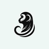 Monkey logo silhouette vector black