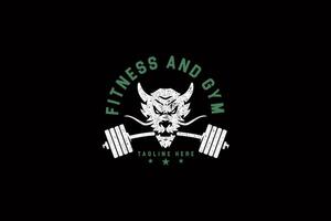 dragon fitness gym with weight plate logo design for bodybuilding and sport club vector