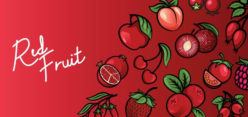 RED FRUIT DESIGN STOCK