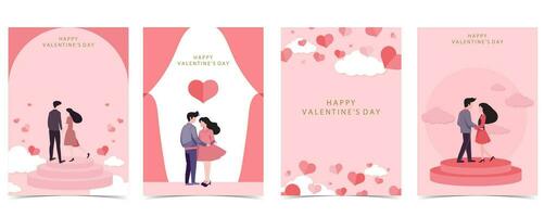 heart background for valentine's day with curtain,room.Editable vector illustration for postcard,banner