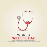 World Wildlife Day, banner vector illustration,vector wild animals