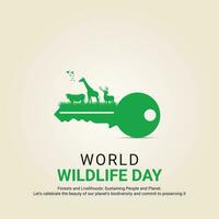 World Wildlife Day, banner vector illustration,vector wild animals