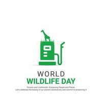 World Wildlife Day, banner vector illustration,vector wild animals