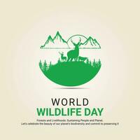 World Wildlife Day, banner vector illustration,vector wild animals