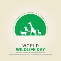 World Wildlife Day, banner vector illustration,vector wild animals