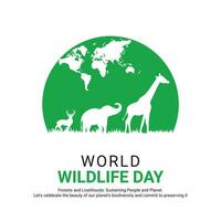 World Wildlife Day, banner vector illustration,vector wild animals