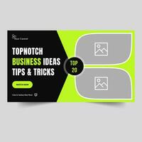 Best business idea tips and tricks video cover banner design, business strategy concept thumbnail banner design, vector illustration eps 10 file format