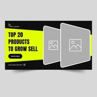 Vector illustration products sell review tips and tricks video thumbnail banner design, editable vector eps 10 file format