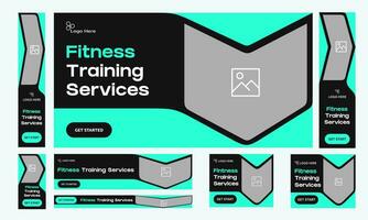 Multipurpose web set banner design for social media post, fitness training banner  design, yoga exercise bundle banner design, fully editable vector eps 10 file format