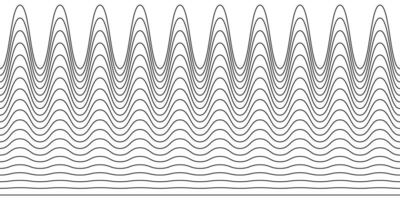A collection of wavy zigzag horizontal wiggly lines, seamless borders, and smooth and angular graphic design elements set on a white background. vector