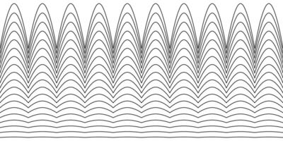 A collection of wavy zigzag horizontal wiggly lines, seamless borders, and smooth and angular graphic design elements set on a white background. vector