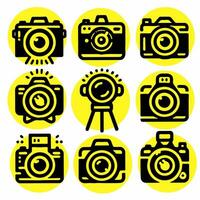 icon set of camera vector
