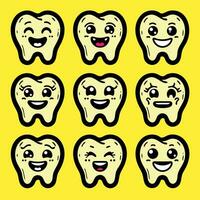 Set of tooth icon vector, eps format vector