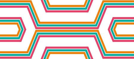 classic colorful hexagon thin stripes line design background vector