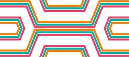 classic colorful hexagon thin stripes line design background vector