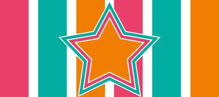 colorful vertical stripes lines with stars design background vector