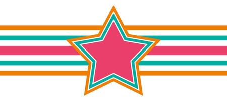 colorful outline star with stripes lines geometric design background vector