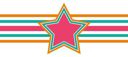 colorful outline star with stripes lines geometric design background vector