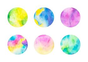 watercolor vector circle set. background for titles and logos