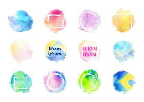 watercolor vector stain set. background for titles and logos