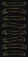 Metal frames, user interface elements without decorative elements. Gold Metal Ribbon Frames, Medieval Style Game Name Frames. Vector collection