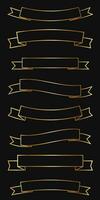 Metal frames, user interface elements without decorative elements. Gold Metal Ribbon Frames, Medieval Style Game Name Frames. Vector collection