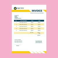 Invoice template design vector