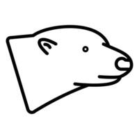 Polar bear Vector Icon, Lineal style icon, from Animal Head icons collection, isolated on white Background