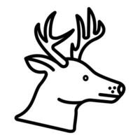 Deer Vector Icon, Lineal style icon, from Animal Head icons collection, isolated on white Background