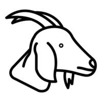 Goat Vector Icon, Lineal style icon, from Animal Head icons collection, isolated on white Background.