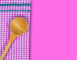 Kitchen towel on the pink photo