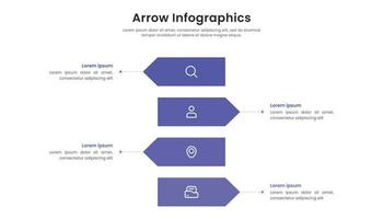 Four arrows infographic elements template design vector