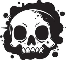 AI generated monochrome doodle of a skull with bold line vector