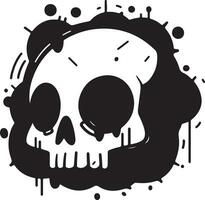 AI generated monochrome doodle of a skull with bold line vector