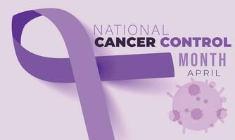 nacional cáncer controlar mes. fondo, bandera, tarjeta, póster, modelo. vector ilustración.