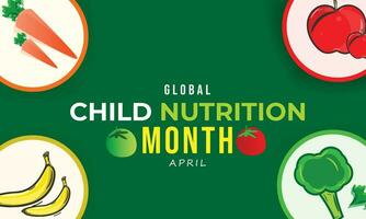 Global child nutrition month. background, banner, card, poster, template. Vector illustration.