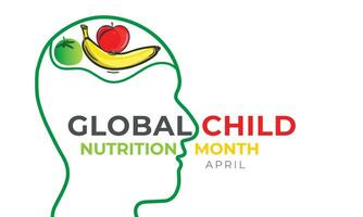 Global child nutrition month. background, banner, card, poster, template. Vector illustration.